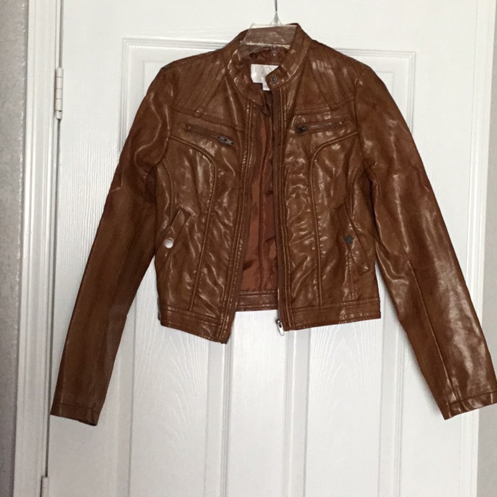 Feax leather moto crop jacket